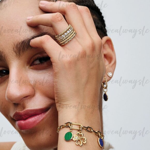 Pandora Green Engravable Mini Medallion Charm - Picture 7 of 7